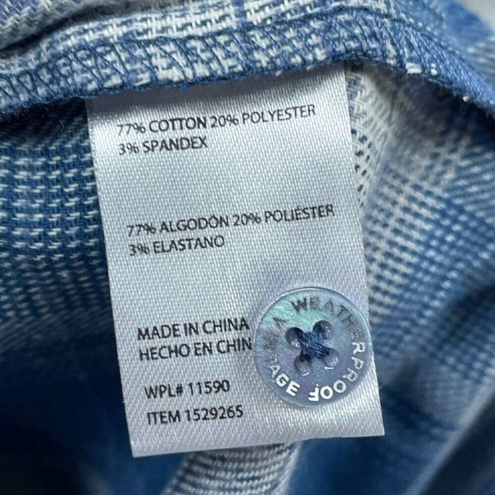 Weatherproof Vintage Blue Plaid Comfort Stretch Shirt Size S d0021 - Picture 7 of 15